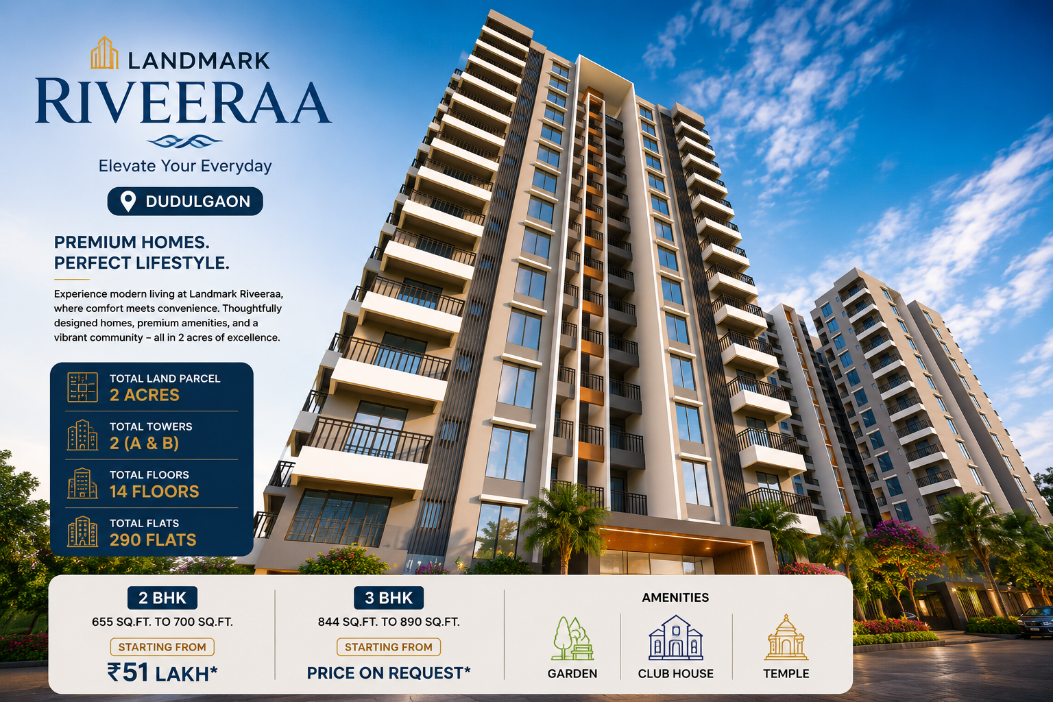 Codename Riveeraa Dudulgaon | Premium 2 & 3 BHK Flats Starting From ₹51 Lakhs